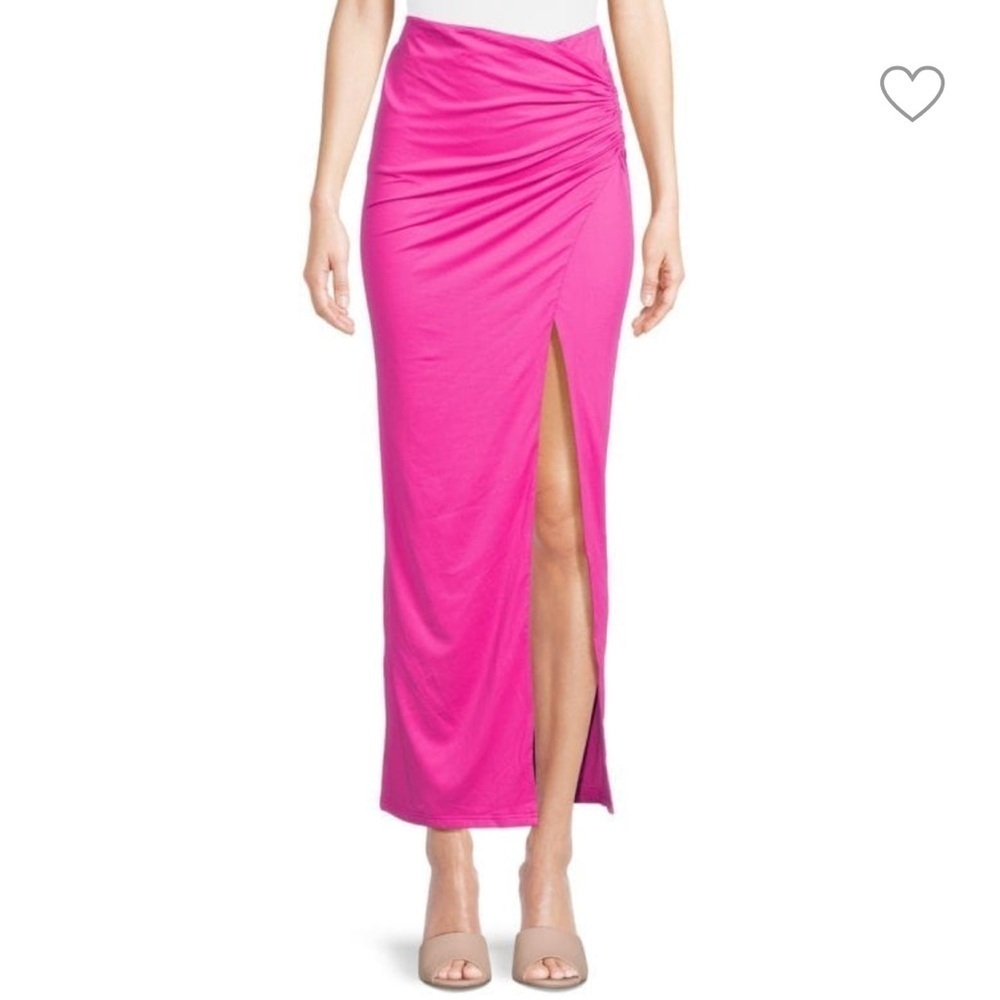 New AREA STARS Nikki Ruched Slit Maxi Skirt Size Small